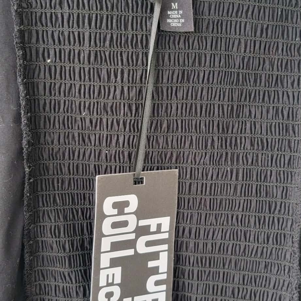 Future Collective Black Midi Dress Goth Princess Spaghetti Strap Sweetheart - Picture 7 of 10